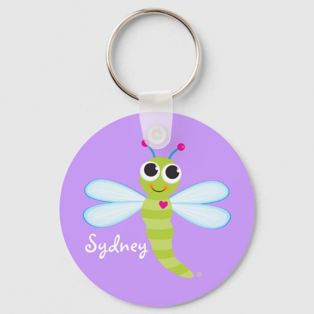 Chaveiro de Dragonfly Cute Personalizado (Frente)