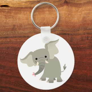 Chaveiro de Elefante de Cartoon Curioso