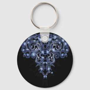 Chaveiro de espiral brilhante azul Elegante