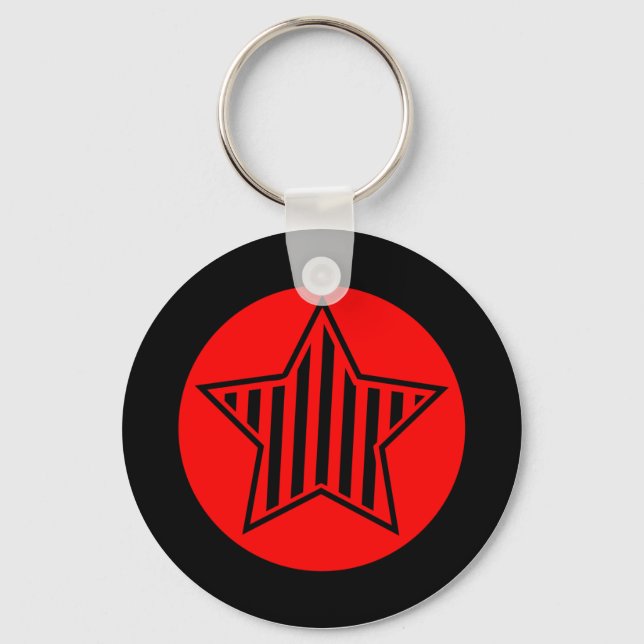 Chaveiro de Estrela Vermelha e Negra (Frente)