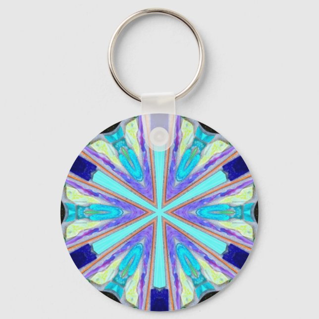 chaveiro de estrelas azul de seis braços (Frente)