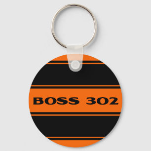 Chaveiro de faixas de corrida preto laranja Boss 3