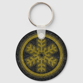 Chaveiro de fenda de neve com brilho de ouro preto