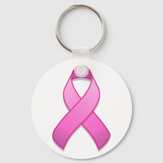 Chaveiro de Fita de Consciência Rosa-Quente (Frente)