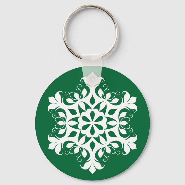 Chaveiro de Floco de Neve Branco (Frente)