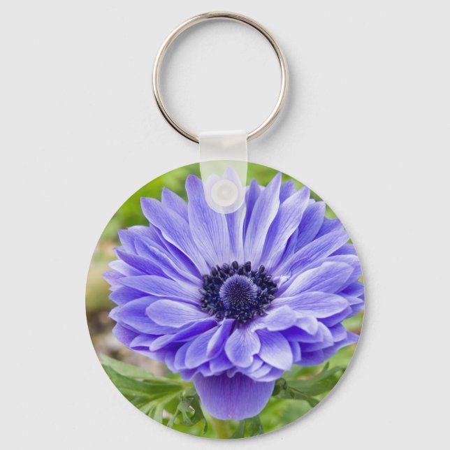 Chaveiro de Flor Aster Azul (Frente)