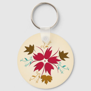 Chaveiro de Flor de Natal Vermelho