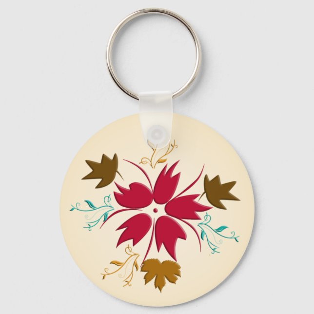 Chaveiro de Flor de Natal Vermelho (Frente)