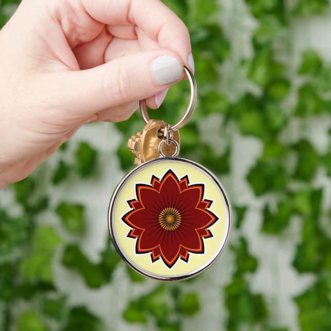 Chaveiro de Flor - Design Floral (Mão)