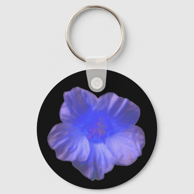 Chaveiro de Flor Nasturtium Azul (Frente)