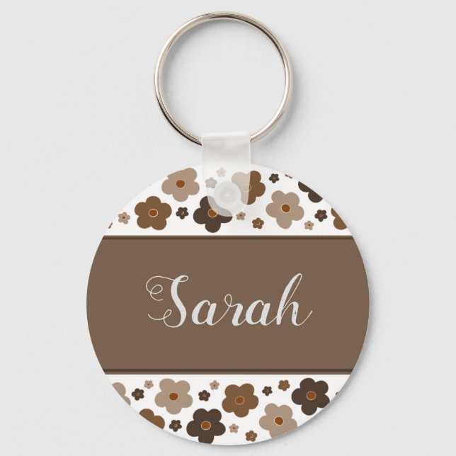 Chaveiro de Flores Marrons Doce (Frente)