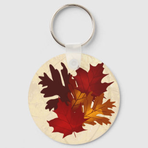 Chaveiro de Folhas de Árvore de Cores de outono