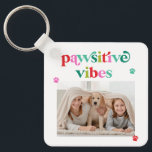 Chaveiro de Foto Pawsitive Vibes Pet Lover<br><div class="desc">Mantenha suas chaves seguras e espetaculares com um chaveiro personalizado. Concebido por Berry Berry Sweet,  moderno Stationery e presentes personalizados. Visite nosso site em www.berryberrysweet.com para ver nossas linhas de produtos de cheio.</div>