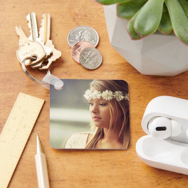 Chaveiro de FOTO Personalizado com parte de trás R (Mesa)