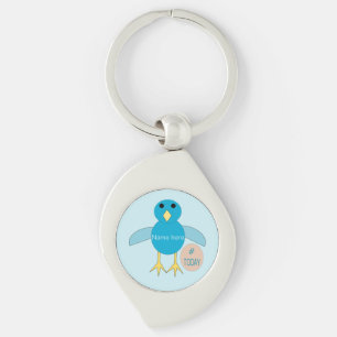 Chaveiro de Frango Azul Personalizado para Menino