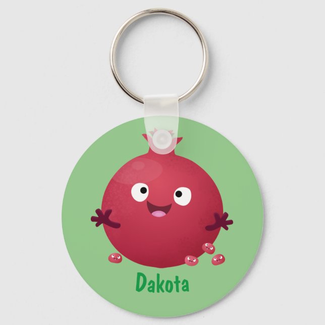 Chaveiro de fruta de cartoon de  de romã doce e fe