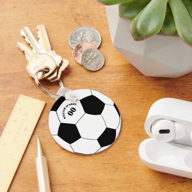 Chaveiro de futebol e futebol com nome e número (Mesa)