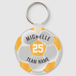 Chaveiro ⚽ de futebol - Ouro Amarelo e Branco