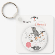Chaveiro de Gatinho Fofo – Amuleto Adorável de Gat