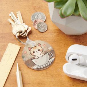 Chaveiro de Gatinho Kawaii Fofo ideia de present