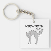Chaveiro de gato introvertido engraçado | presente