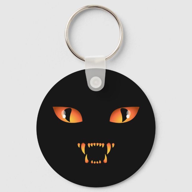 Chaveiro de Gato Negro Chaveiros de Halloween (Frente)