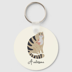 Chaveiro de Gato Sorridente e Engraçado Personaliz