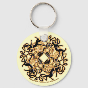 Chaveiro de Gatos Celta de Knotwork, Branco