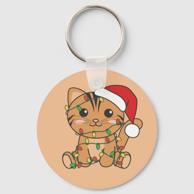 Chaveiro de Gatos de Natal para Animais de Inverno (Frente)