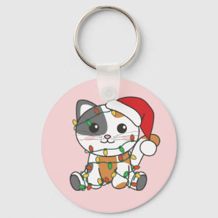Chaveiro de Gatos de Natal para Animais de Inverno