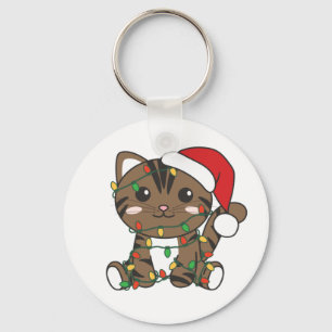 Chaveiro de Gatos de Natal para Animais de Inverno