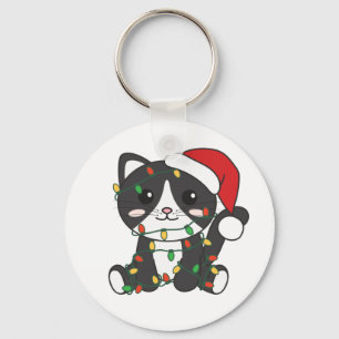 Chaveiro de Gatos de Natal para Animais de Inverno