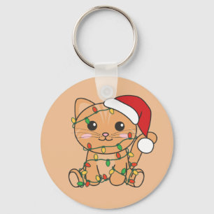 Chaveiro de Gatos de Natal para Animais de Inverno
