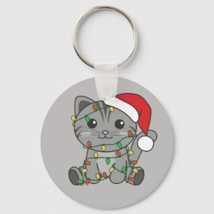 Chaveiro de Gatos de Natal para Animais de Inverno