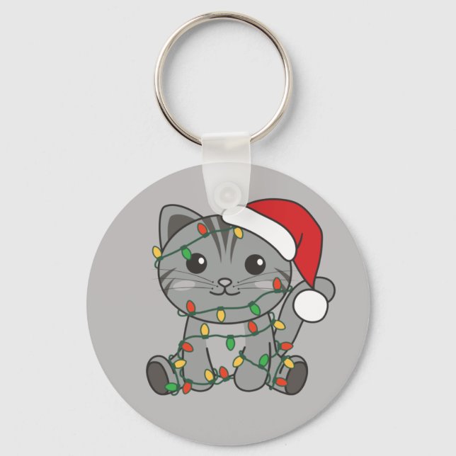 Chaveiro de Gatos de Natal para Animais de Inverno (Frente)