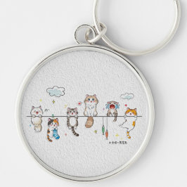 Chaveiro de Gatos Fofos Pendurados