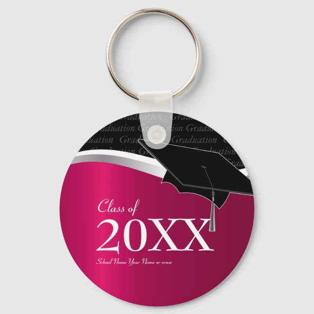 Chaveiro de graduação personalizável em marrom e p (Frente)