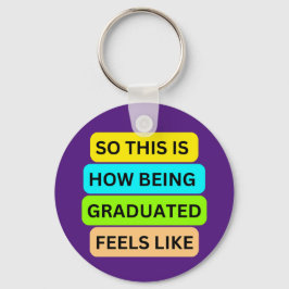 Chaveiro de Graduação roxa redonda SO_NOT_IS_HOW_B