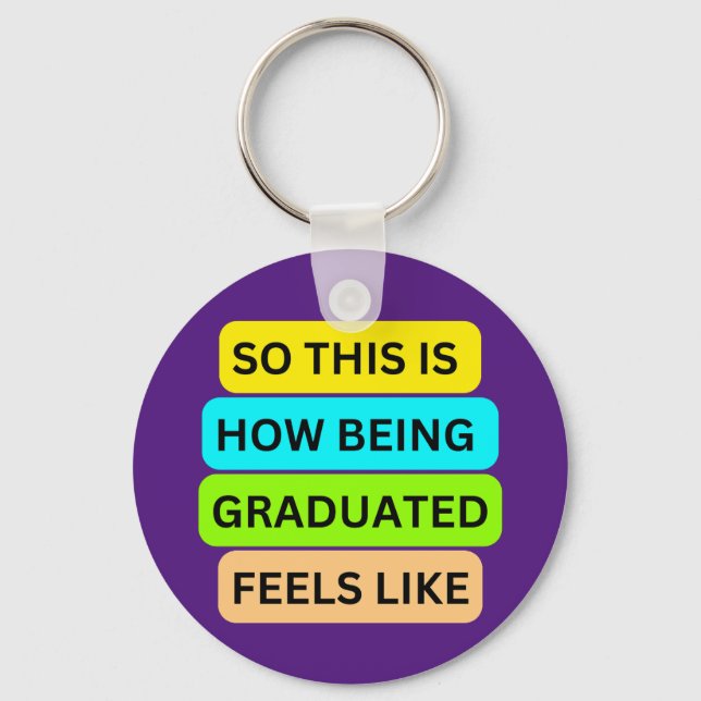 Chaveiro de Graduação roxa redonda SO_NOT_IS_HOW_B (Frente)