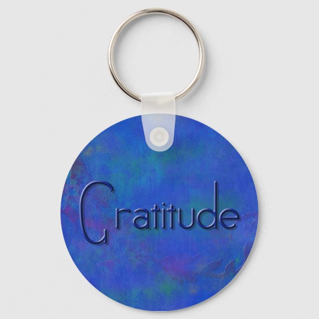 Chaveiro de Gratidão de Bloco Azul (Frente)