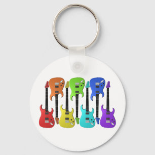 Chaveiro de Guitarras Elétricas Coloridas