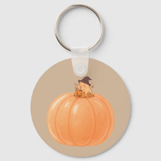 Chaveiro de Halloween de Abóbora de Capivara Fofa