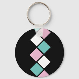 Chaveiro de Harlequin (Preto, Aqua e Rosa)