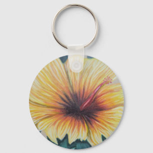 Chaveiro de hibisco amarelo