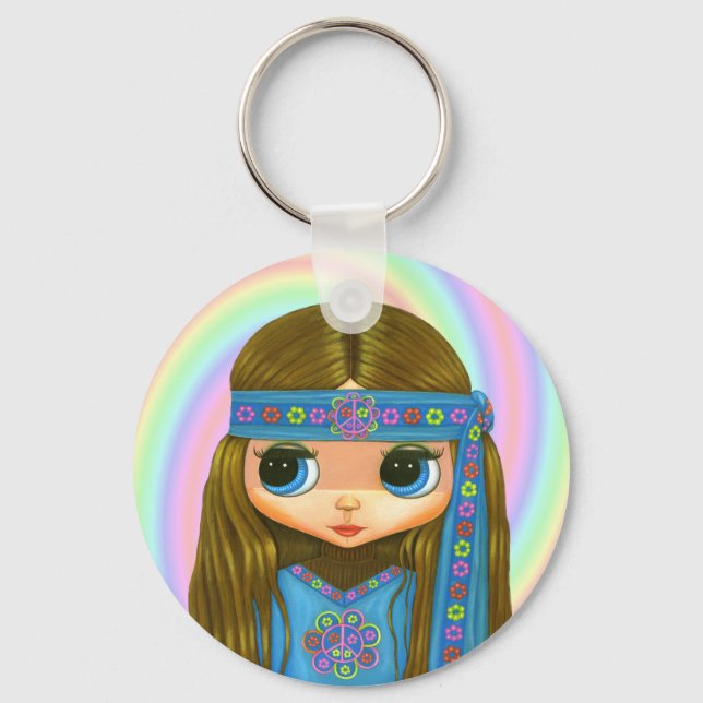 Chaveiro de Hippie de Energia da Flor (Frente)