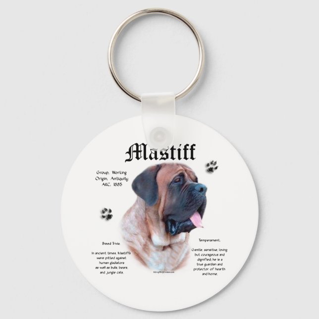 Chaveiro de Histórico de Mastiff Apricot (Frente)
