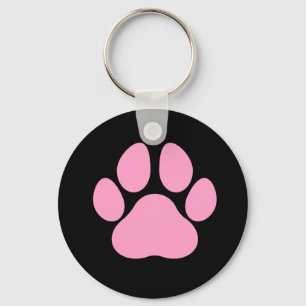 Chaveiro de Impressão da Pata de Cachorro Rosa