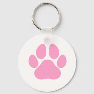 Chaveiro de Impressão da Pata de Cachorro Rosa