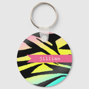 Chaveiro de impressão personalizada Neon Zebra