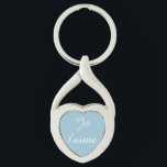 Chaveiro de Je T'aime<br><div class="desc">Chaveiro bonito que lembrará sempre o seu quanto é amada. O t'aime de Je é francês para eu te amo. Mostrado no azul com rotulação branca e customizável a suas cores favoritas.</div>